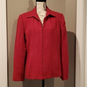 Sag Harbor Zip Front Lined Blazer Size 14